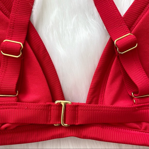XHILARATION Size L Red Adjustable Triangle Bikini Top - Picture 4 of 6